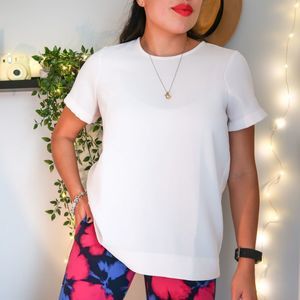 J. Crew Hi Lo Blush Pink Short Sleeve Blouse